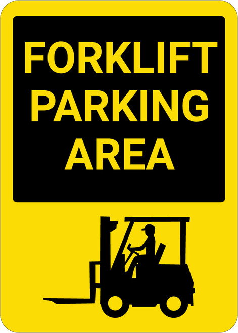 Forklift Parking Area with Icon Portrait - Wall Sign
