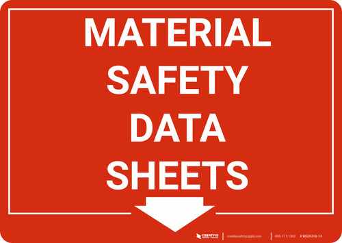 Material Safety Data Sheets with Arrow Landscape - Wall Sign