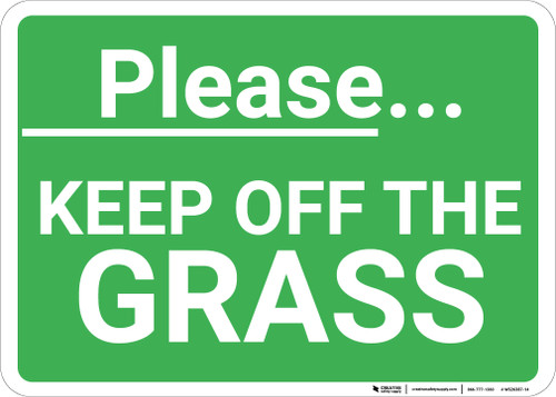 Please Keep Off The Grass Landscape - Wall Sign
