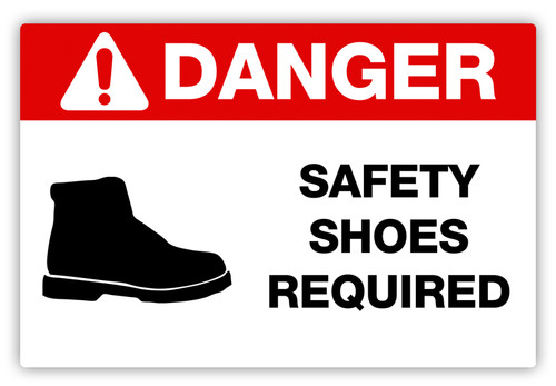 Danger - Safety Shoes Required Label