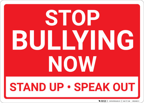 Stop Bullying Now Landscape - Wall Sign