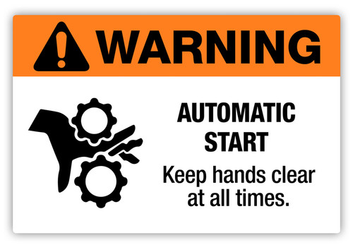 Warning - Automatic Start Label