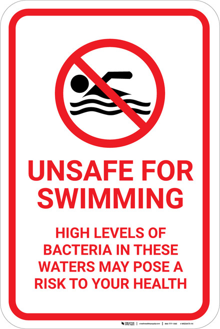 Unsafe For Swimming with Icon Portrait - Wall Sign