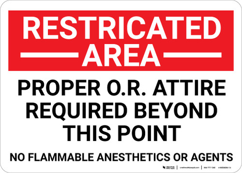 Restricted Area Proper OR Attire Required Landscape - Wall Sign