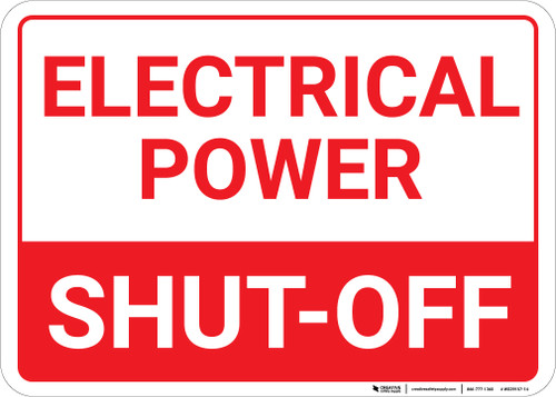 Electrical Power Shut Off Landscape - Wall Sign
