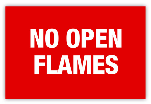 No Open Flames Label