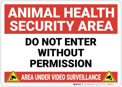 Animal Health Security Area with Icons Landscape - Wall Sign