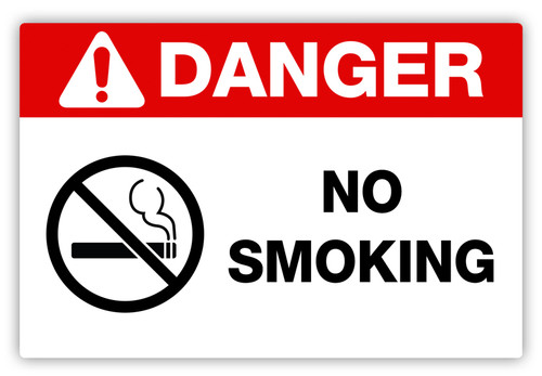 Danger - No Smoking Label