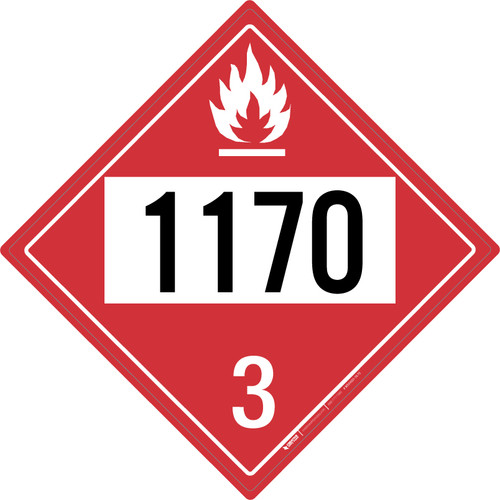 Flammable Class 3 UN1170 Placard Sign Flammable Class 3 UN1170 Placard Sign