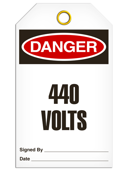 Danger 440 Volts Tags