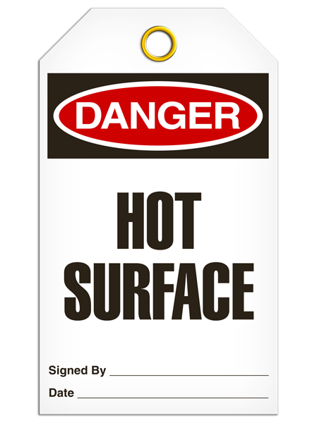 Danger Hot Surface Tags