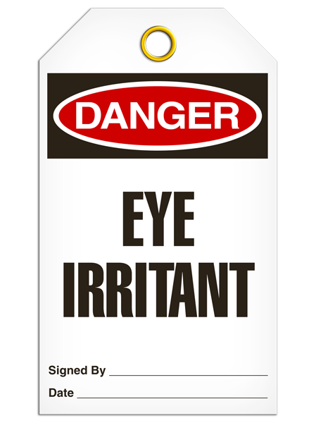 Danger Eye Irritant Tags
