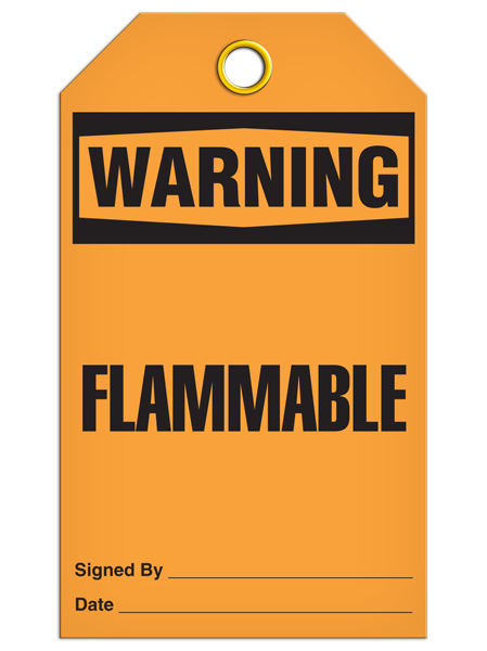 Warning Flammable Tags