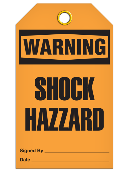 Warning Shock Haz Tags