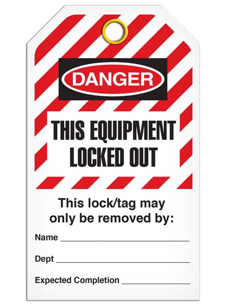 Lockout Equip Locked Out Striped Tags