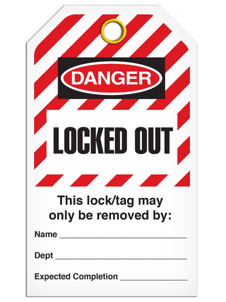 Lockout Locked Out Striped Tags
