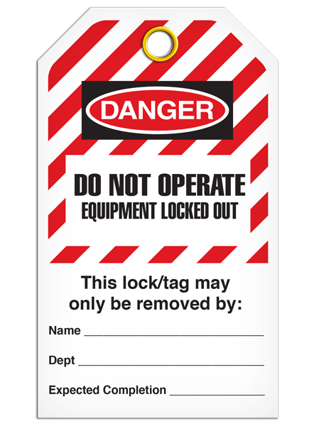 Lockout Do Not Operate Equipment Locked Out Striped Tags