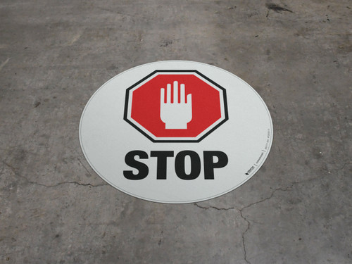 Floor Sign - Stop Sign with Hand