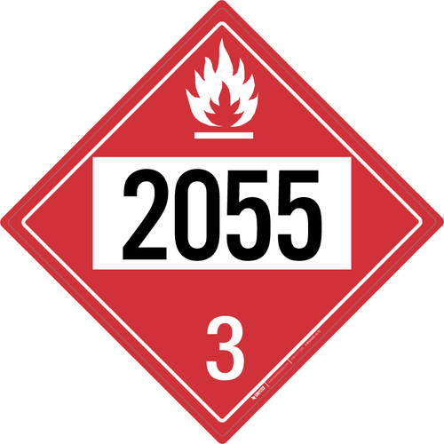 Flammable: Class 3 - UN2055 - Placard Sign