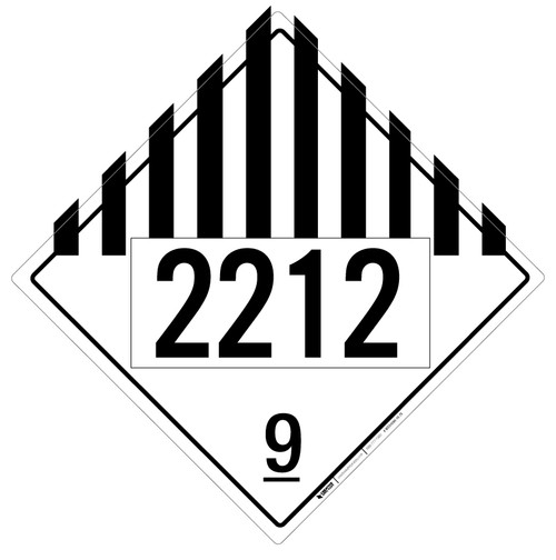 Hazard Class 9 - UN2212 - Placard Sign