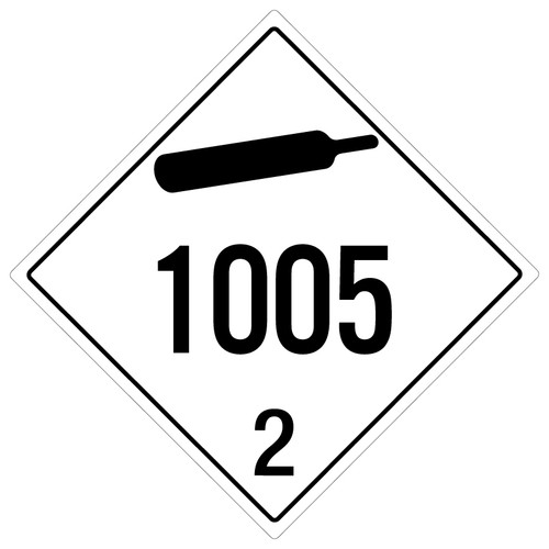 Non-flammable Gas: Class 2 - UN1005 - Placard Sign