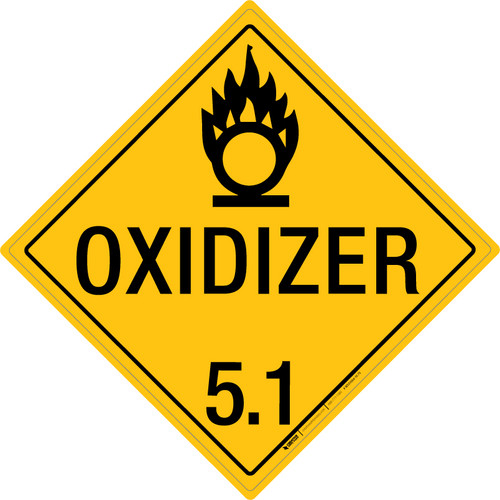 Oxidizer: Class 5.1 - Placard Sign