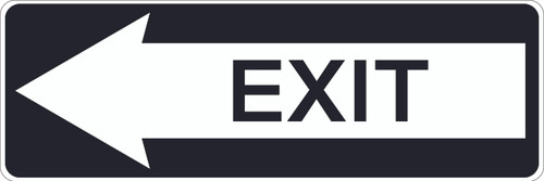 Exit - Aluminum Sign with arrow pointing left
