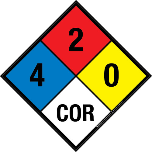 NFPA Diamond 704: 4-2-0 COR - Wall Sign