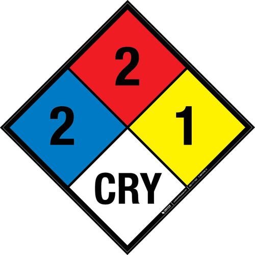 NFPA Diamond 704: 2-2-1 CRY - Wall Sign