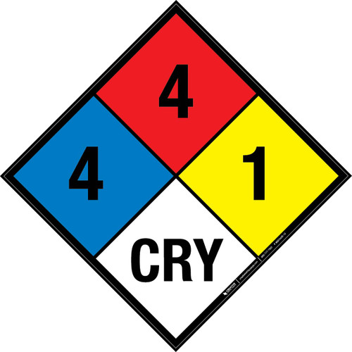 NFPA Diamond 704: 4-4-1 CRY - Wall Sign