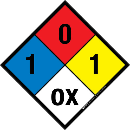 NFPA Diamond 704: 1-0-1 OX - Wall Sign