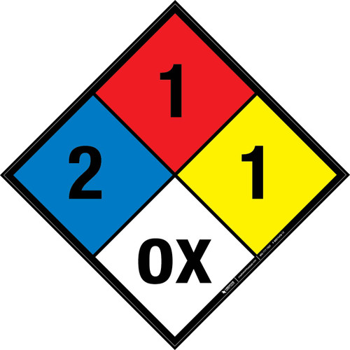 NFPA Diamond 704: 2-1-1 OX - Wall Sign