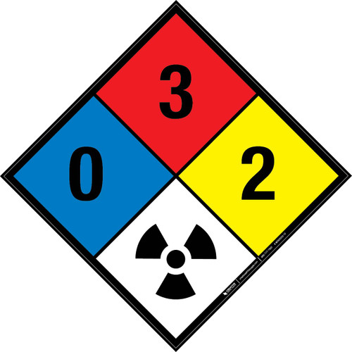 NFPA Diamond 704: 0-3-2 RAD - Wall Sign