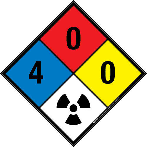 NFPA Diamond 704: 4-0-0 RAD - Wall Sign