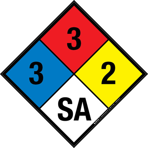 NFPA Diamond 704: 3-3-2 SA - Wall Sign