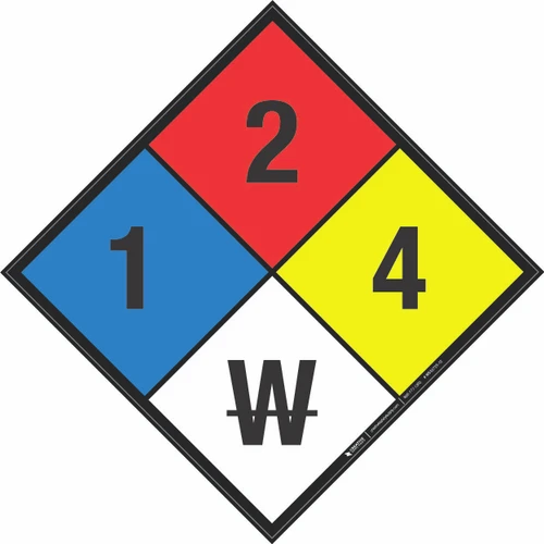 NFPA Diamond 704: 1-2-4 W - Wall Sign