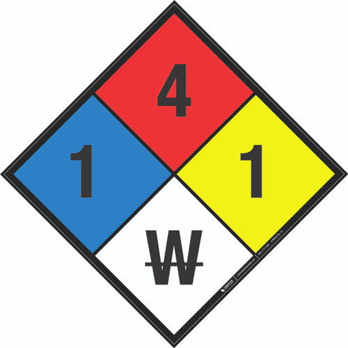 NFPA Diamond 704: 1-4-1 W - Wall Sign