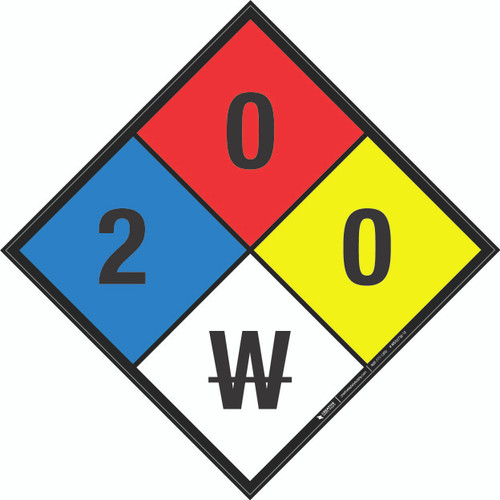NFPA Diamond 704: 2-0-0 W - Wall Sign