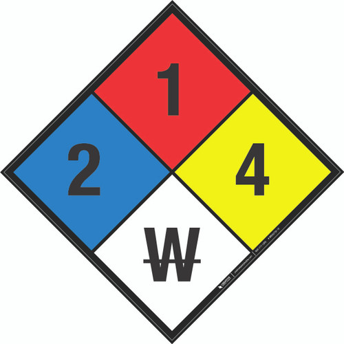 NFPA Diamond 704: 2-1-4 W - Wall Sign