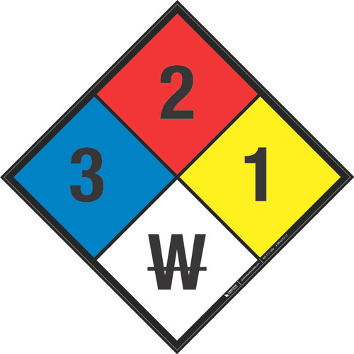 NFPA Diamond 704: 3-2-1 W - Wall Sign