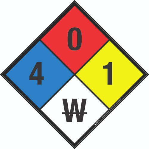 NFPA Diamond 704: 4-0-1 W - Wall Sign