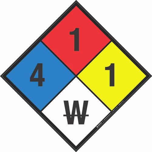 NFPA Diamond 704: 4-1-1 W - Wall Sign