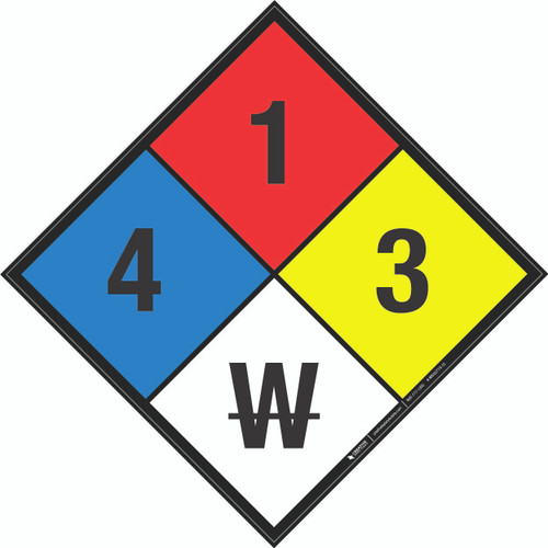NFPA Diamond 704: 4-1-3 W - Wall Sign