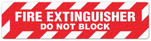 Fire Extinguisher Do Not Block (6"x24") Anti-Slip Floor Tape - 5 Pack