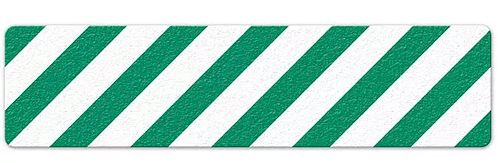 Hazard Stripe (6" x 24") Green/White Anti-Slip Floor Tape - 5 Pack