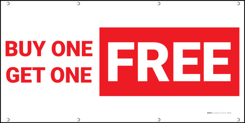 Buy One Get One Free White/Red Banner