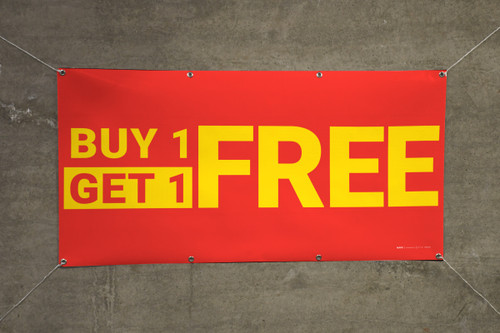 Buy One Get One Free Yellow/Red Banner