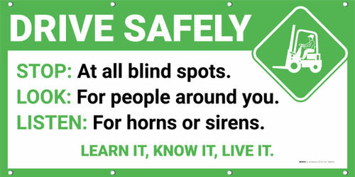 Drive Safely Forklift Safety with Icon Banner