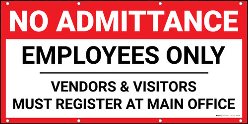 No Admittance Employees Only Banner