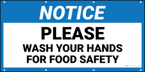 Notice Please Wash Your Hands For Food Safety Banner